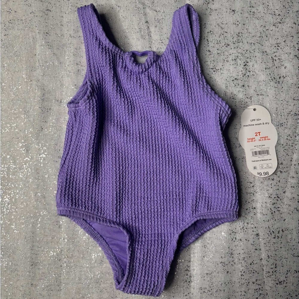 Wonder Nation Purple Ribbed Bodysuit One Piece